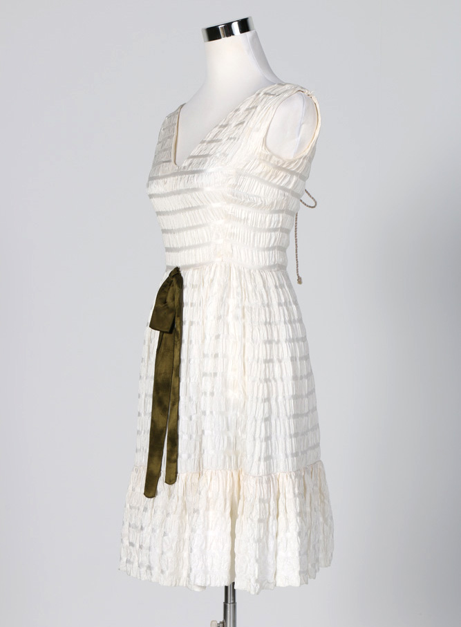 1950s Christian Dior White Ruffle Dress