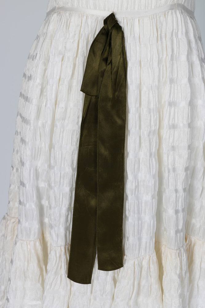 1950s Christian Dior White Ruffle Dress