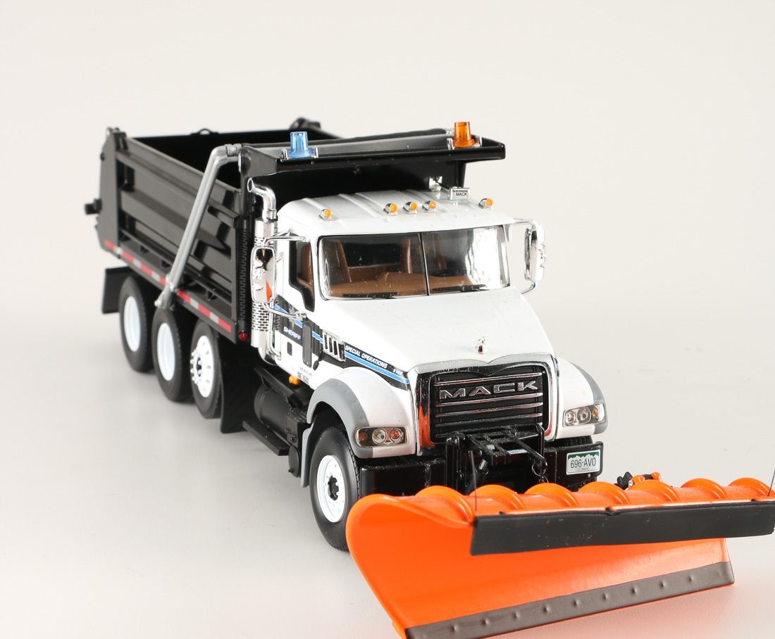 Pair of Die-Cast Dump Trucks with Snow Plows