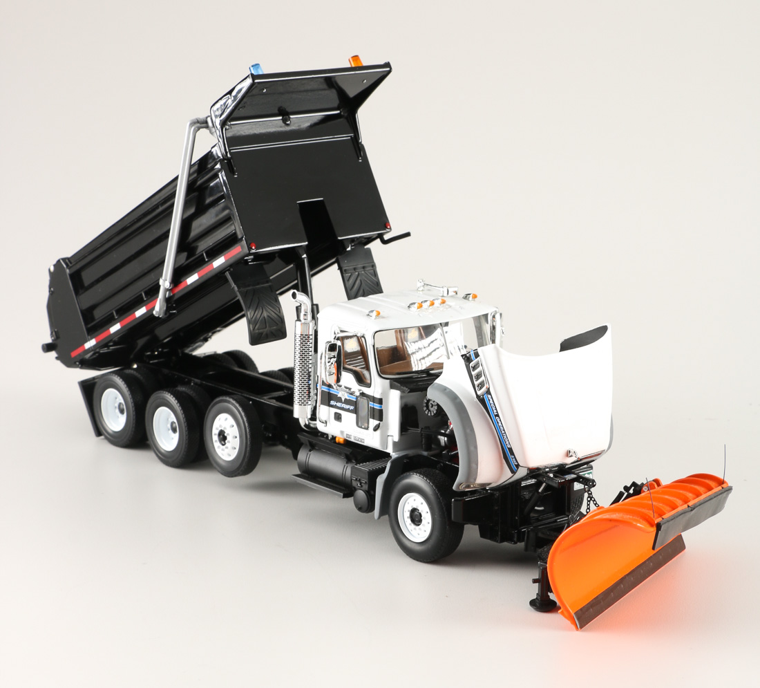Pair of Die-Cast Dump Trucks with Snow Plows