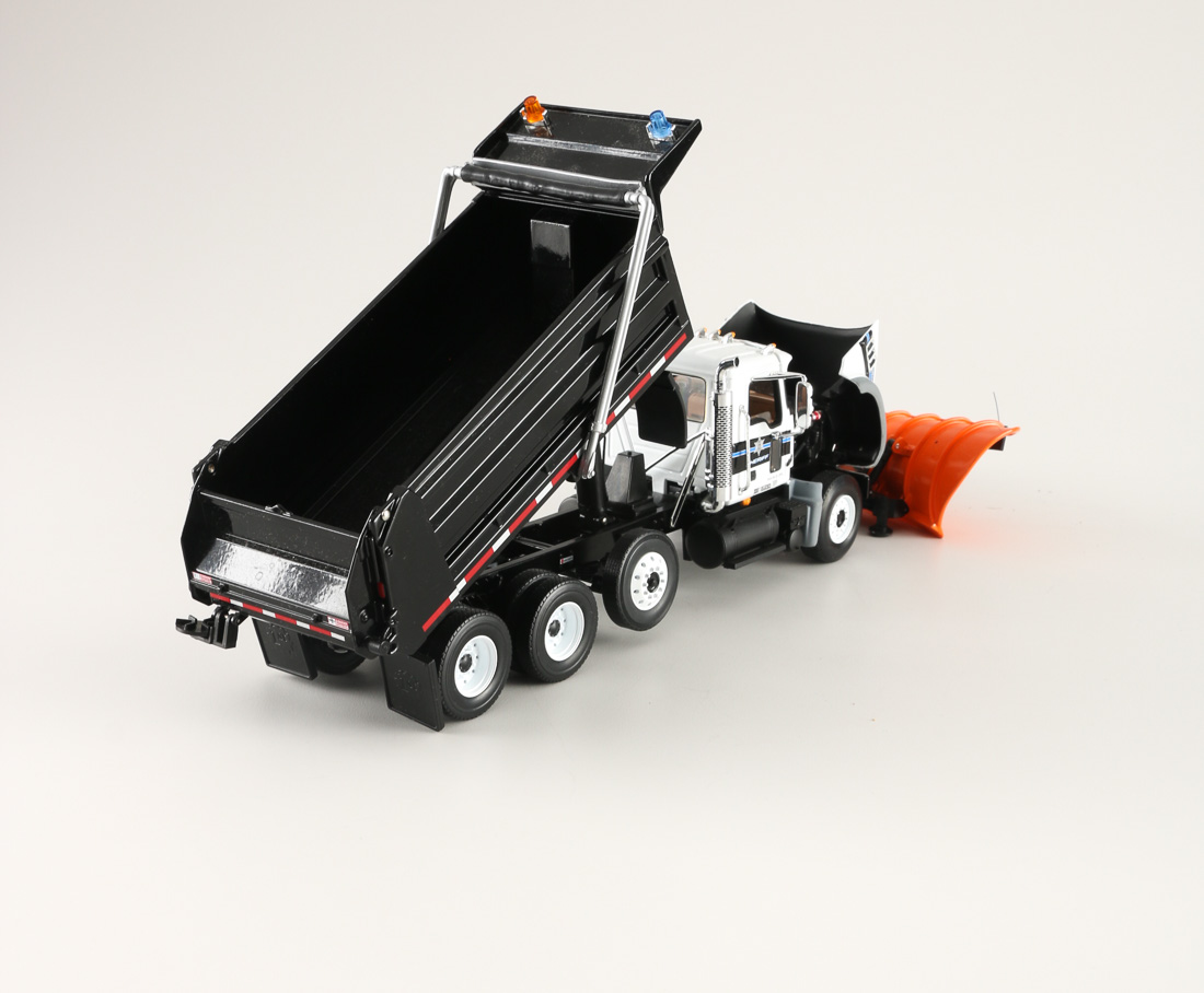 Pair of Die-Cast Dump Trucks with Snow Plows