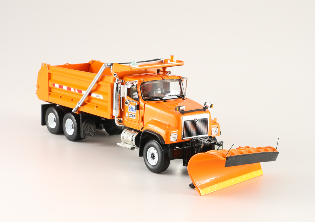 Pair of Die-Cast Dump Trucks with Snow Plows