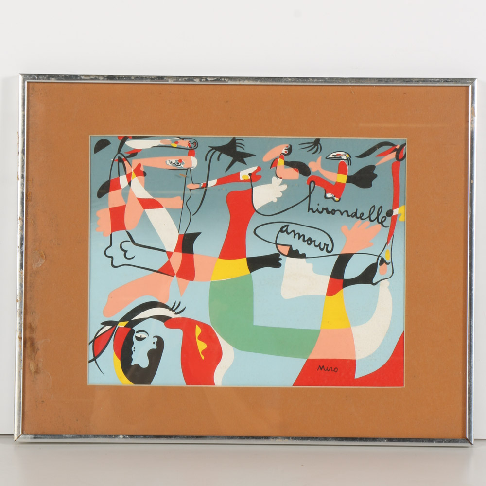 After Joan Miro Reproduction Serigraph "Hirondelle Amour"