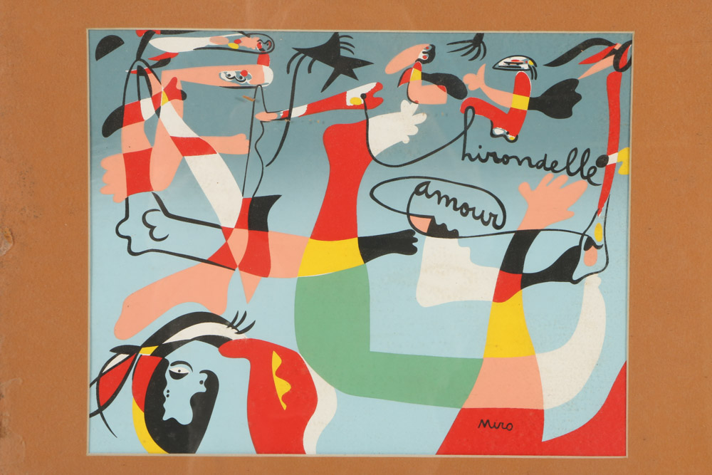 After Joan Miro Reproduction Serigraph "Hirondelle Amour"