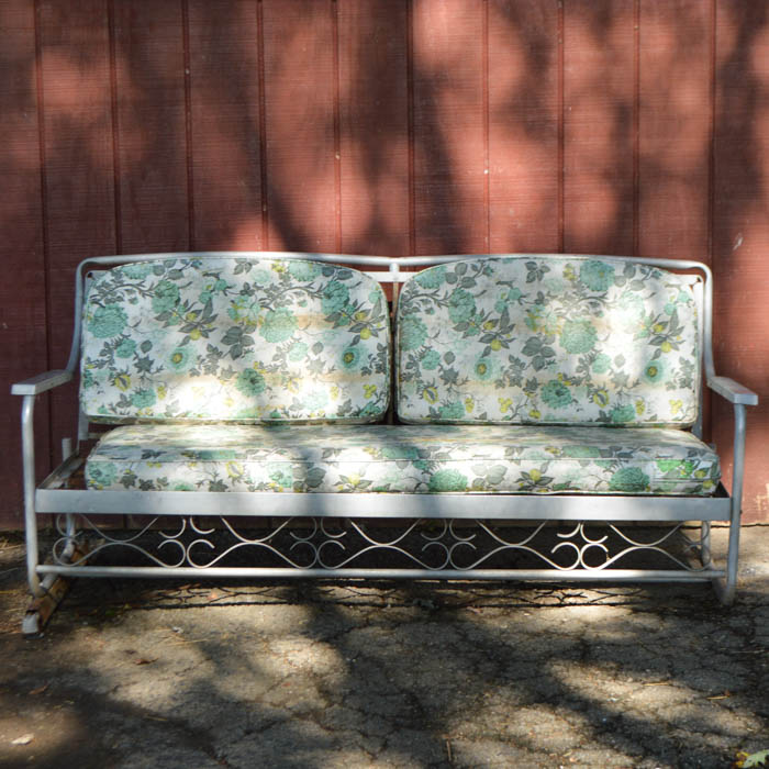 Vintage Aluminum Glider with Original Cushions