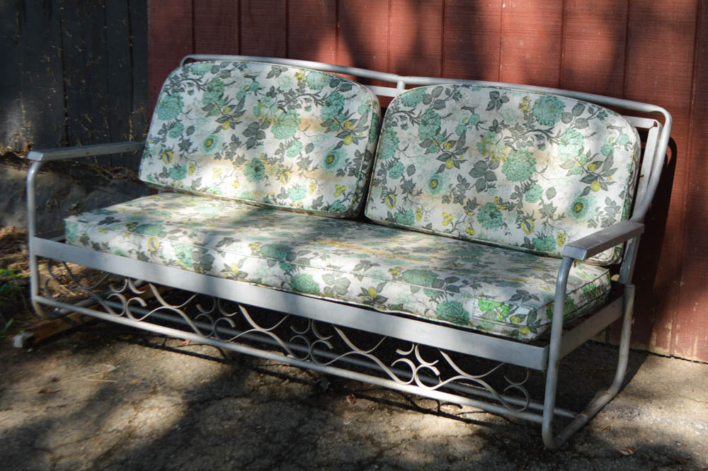 Vintage Aluminum Glider with Original Cushions