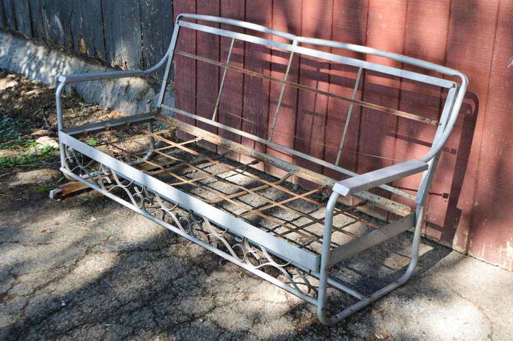 Vintage Aluminum Glider with Original Cushions