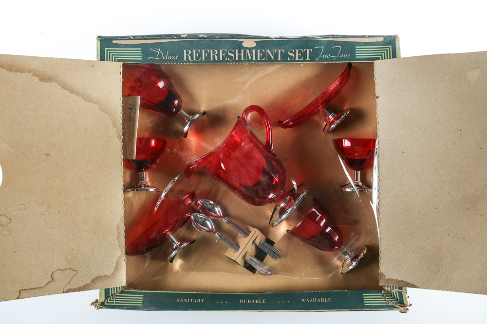 Vintage Weaving Loom and Refreshment Set