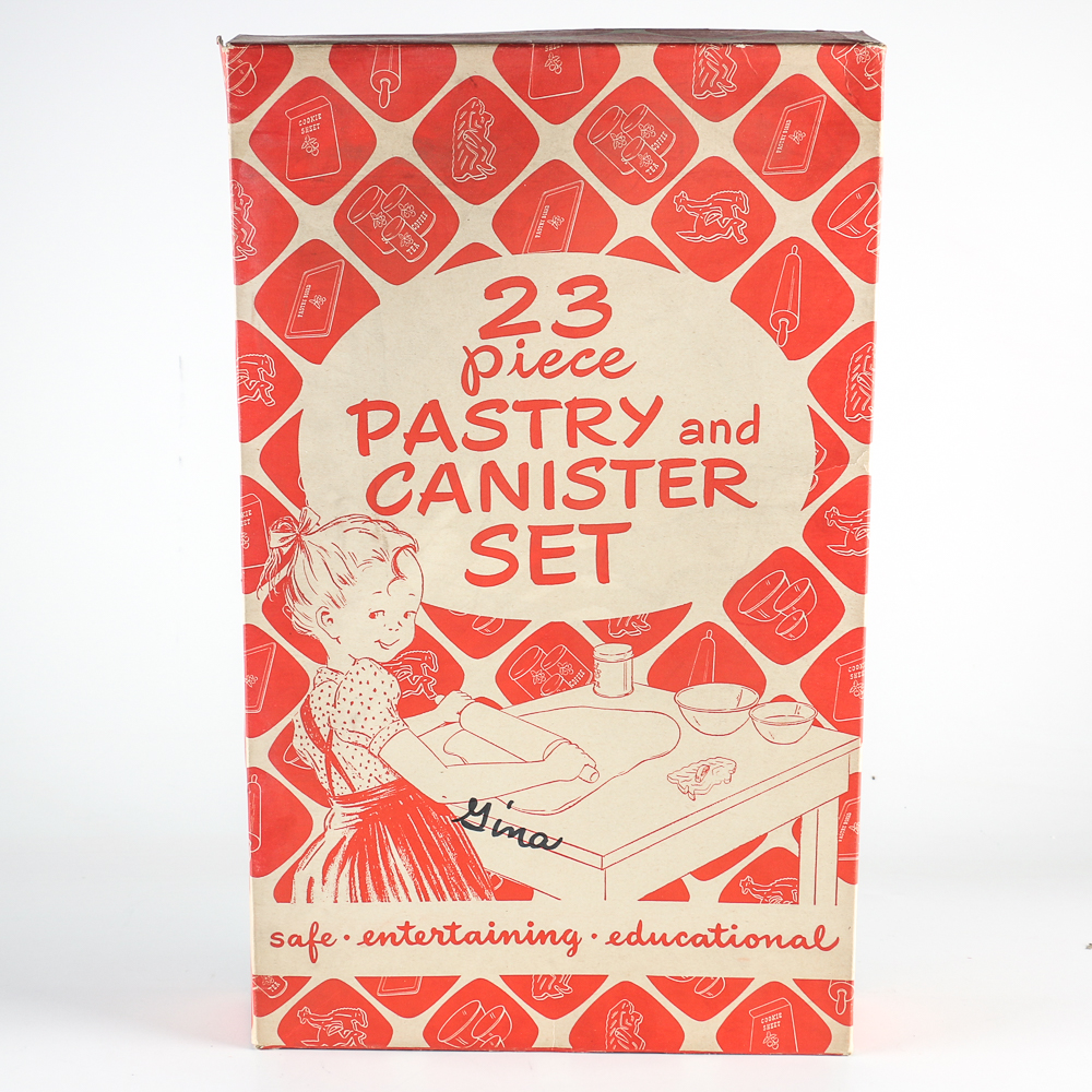 Vintage Children's Pastry and Canister Set