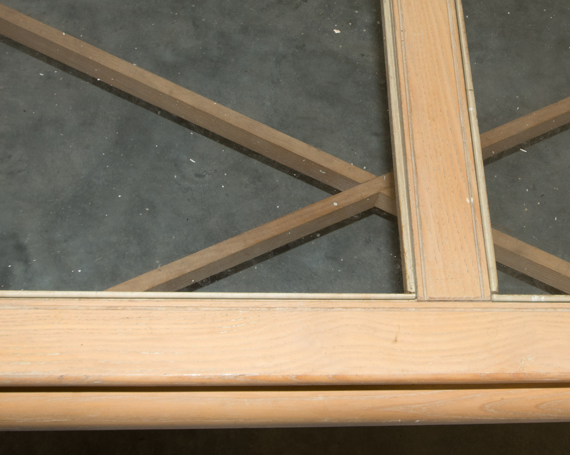 Modern Glass Top Oak Coffee Table