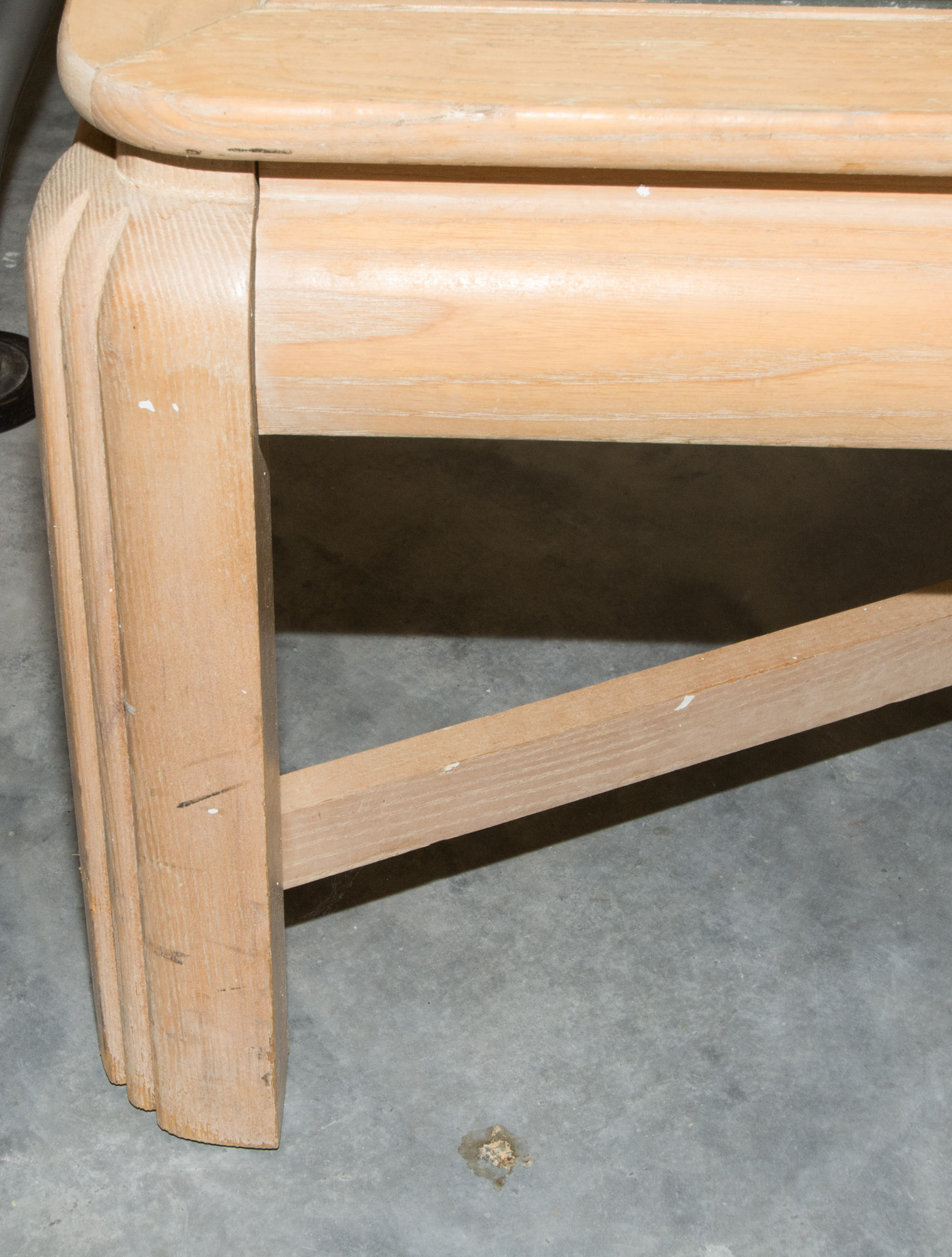 Modern Glass Top Oak Coffee Table