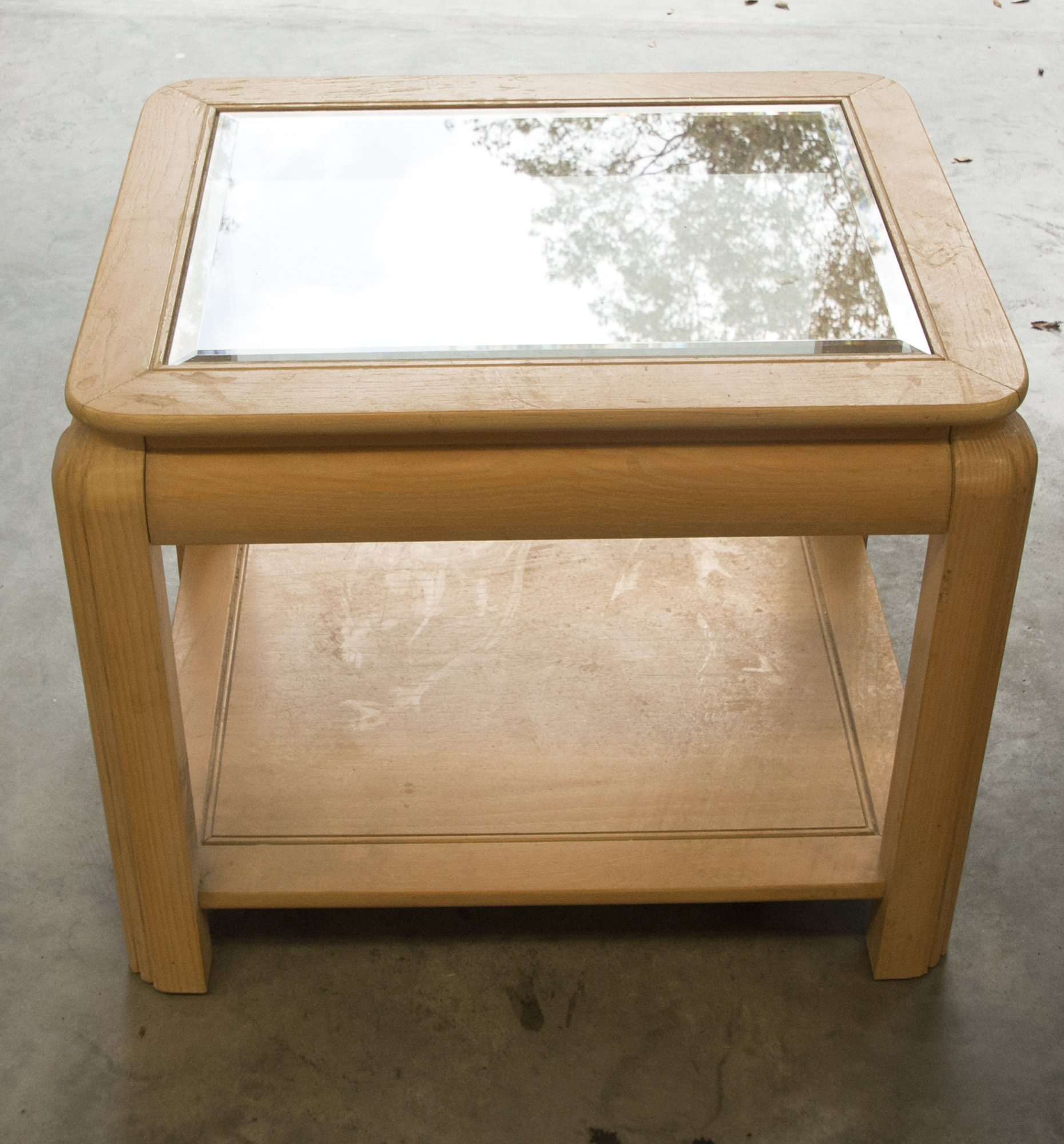 Pair of Modern Glass Top Side Tables