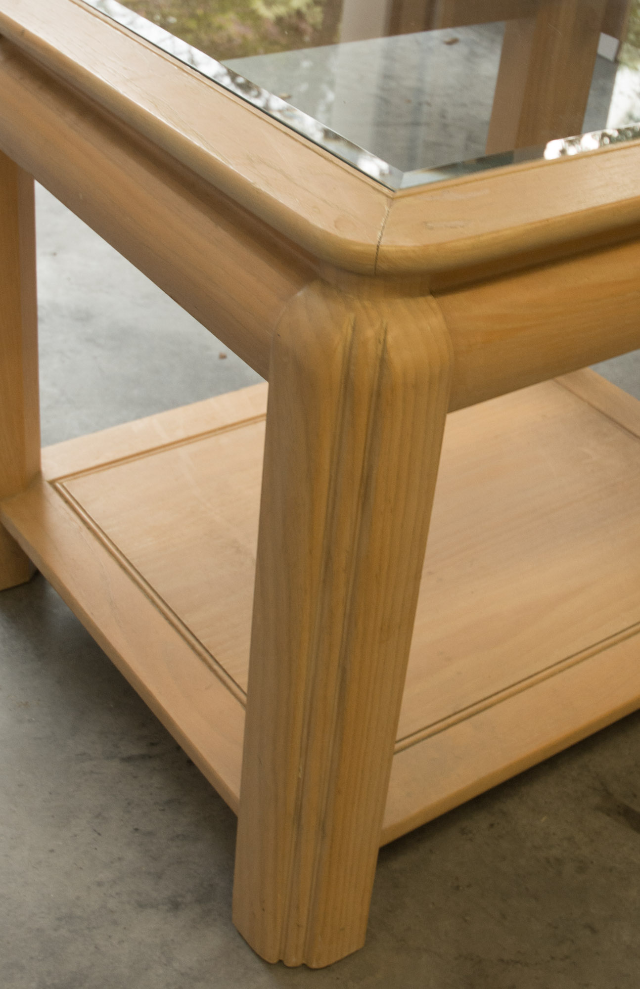 Pair of Modern Glass Top Side Tables