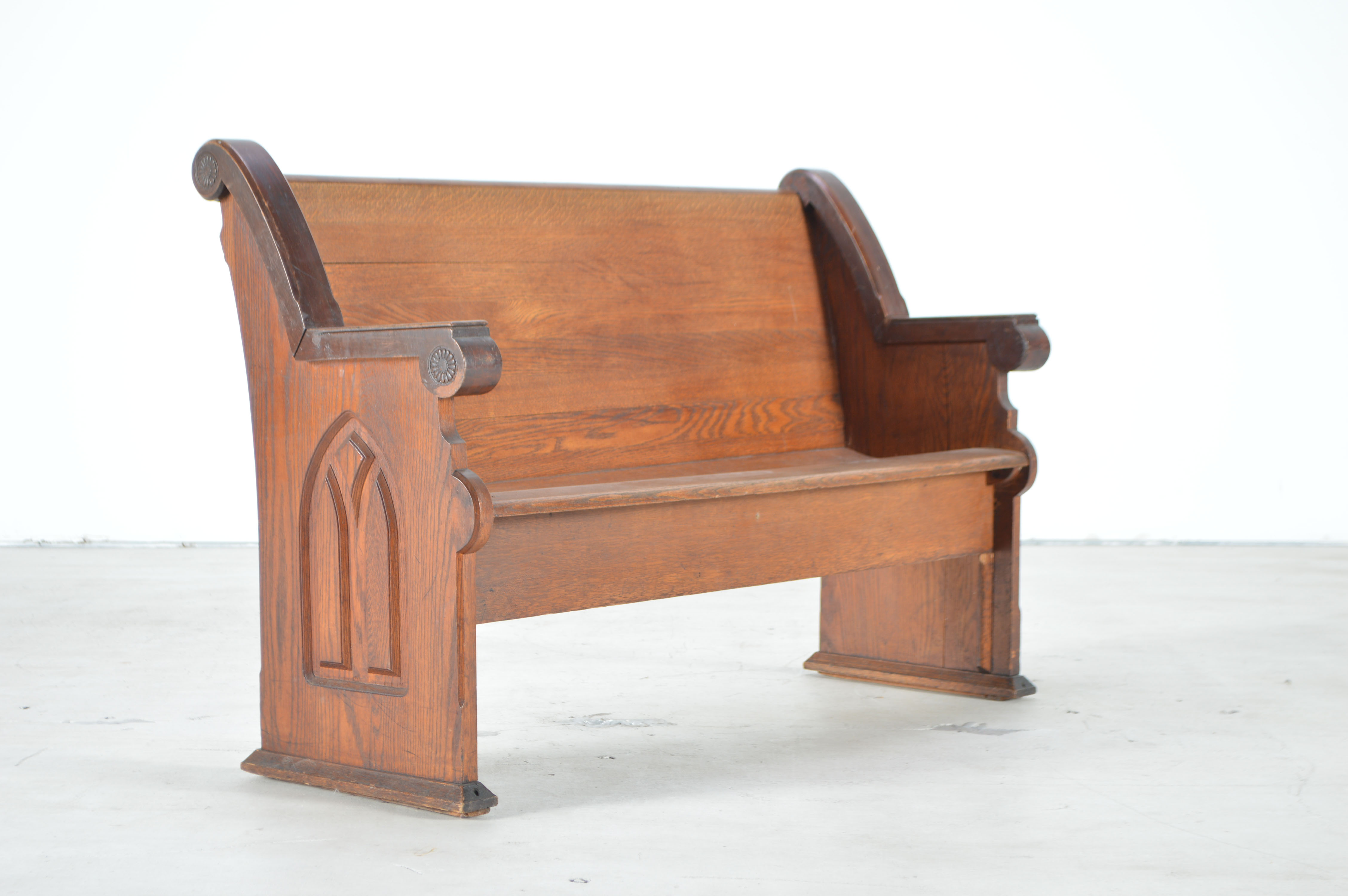 Vintage Church Pew in Oak