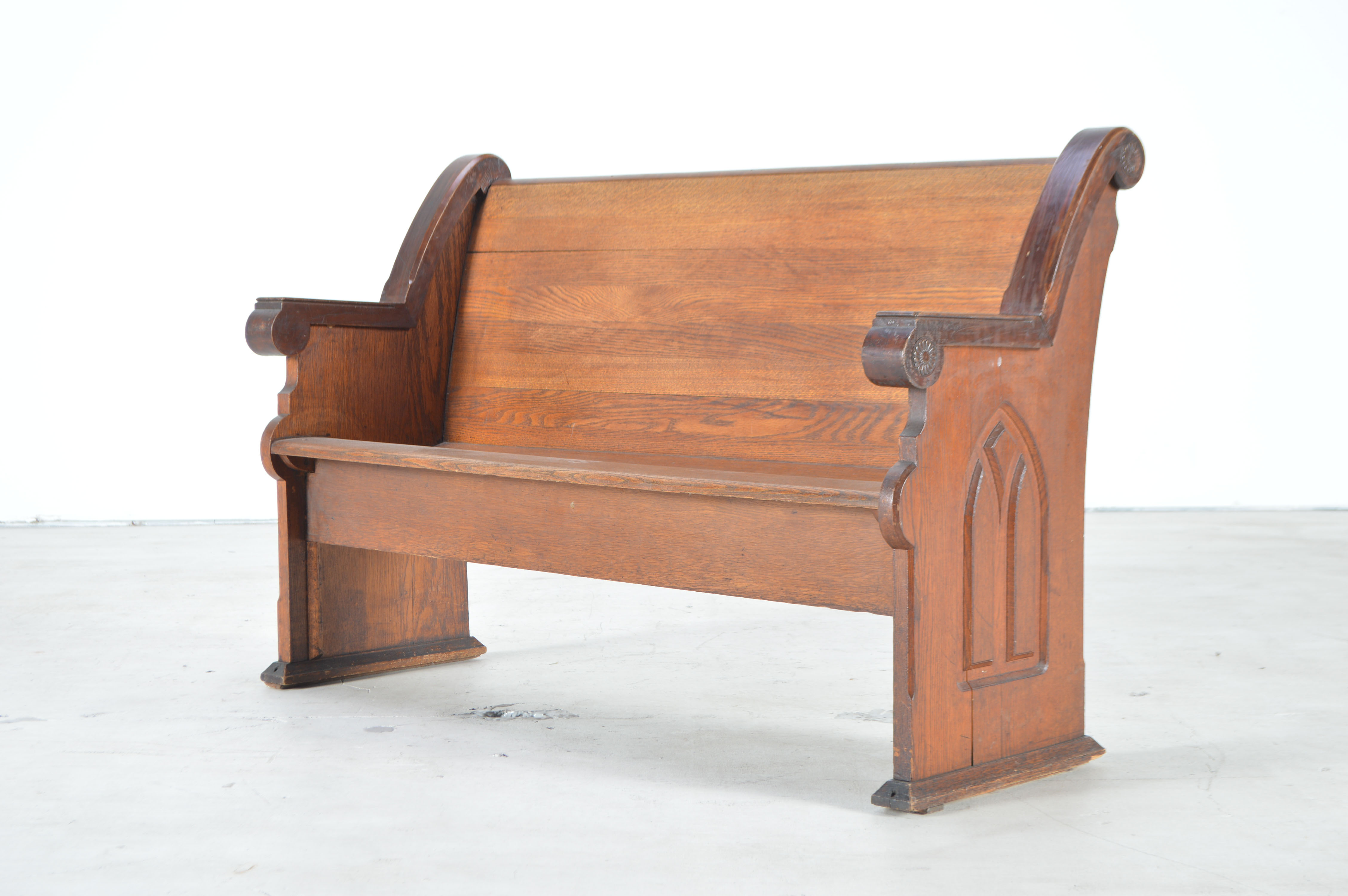 Vintage Church Pew in Oak