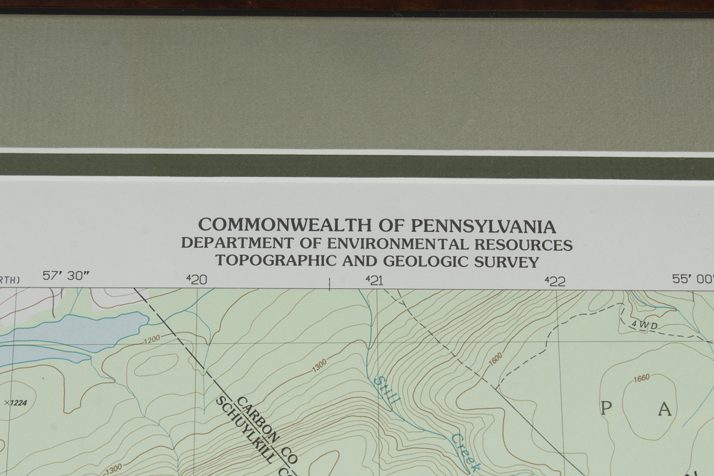 Framed Topographic Map of Tamaqua, Pennsylvania