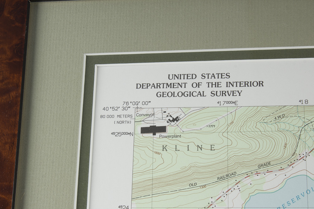 Framed Topographic Map of Tamaqua, Pennsylvania