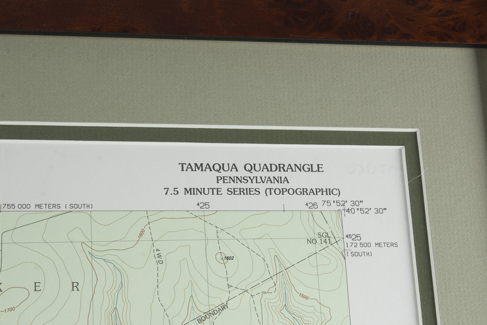 Framed Topographic Map of Tamaqua, Pennsylvania