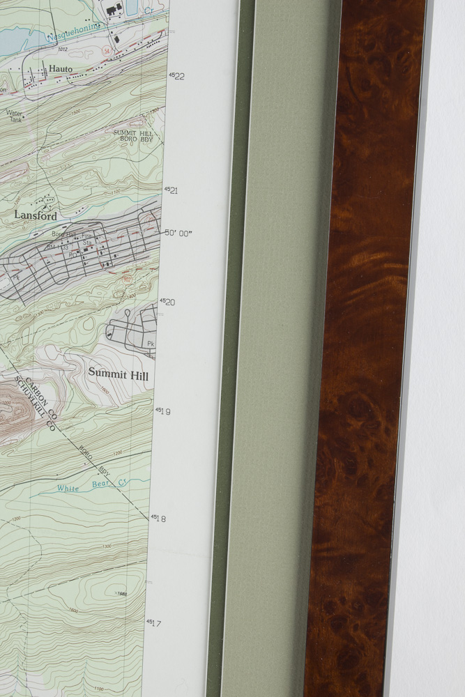 Framed Topographic Map of Tamaqua, Pennsylvania