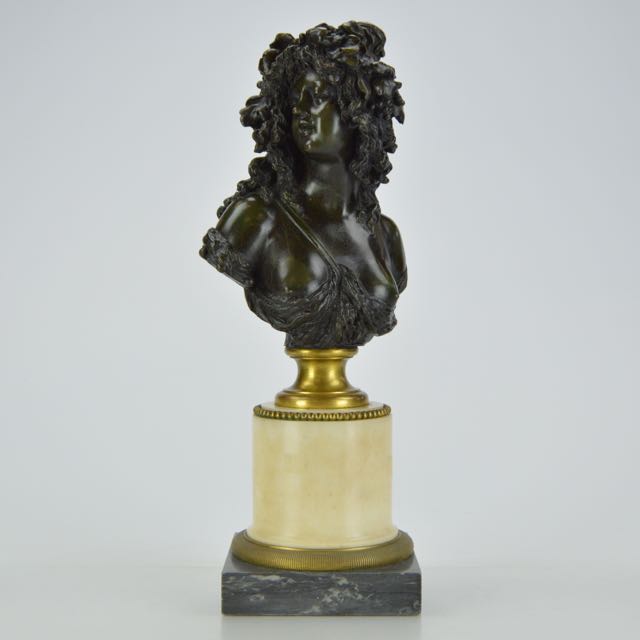 Bronze Bust of a Bacchante After Joseph Charles Marin