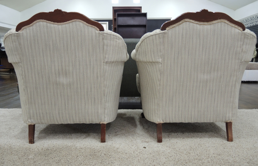 Vintage Louis XV Style Provincial Club Chairs