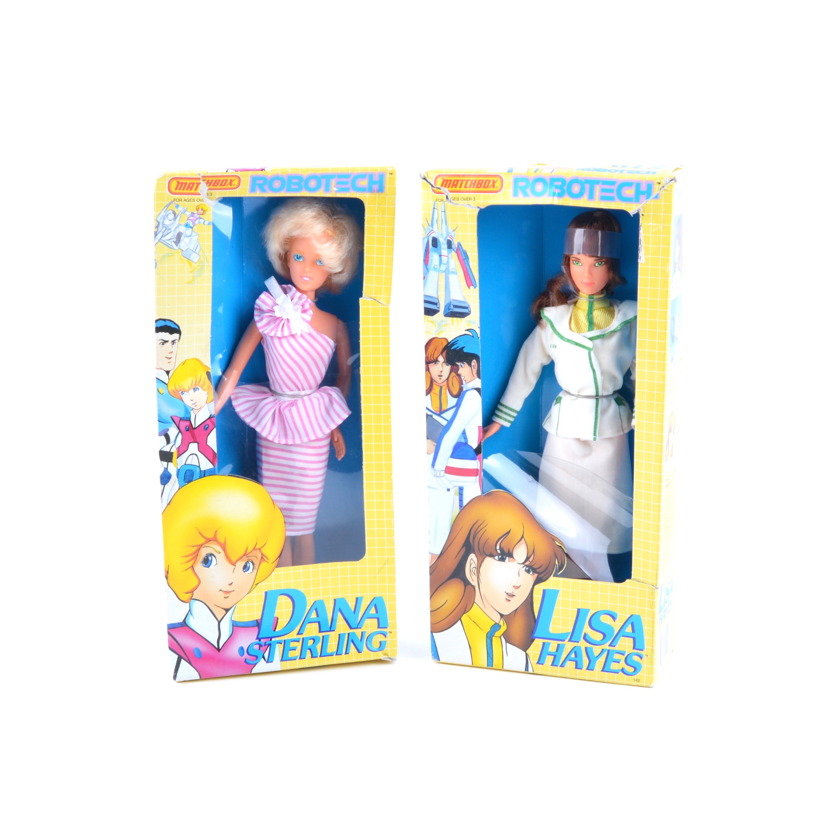 Mid-1980s Matchbox Robotech Action Figure Dolls in Packaging