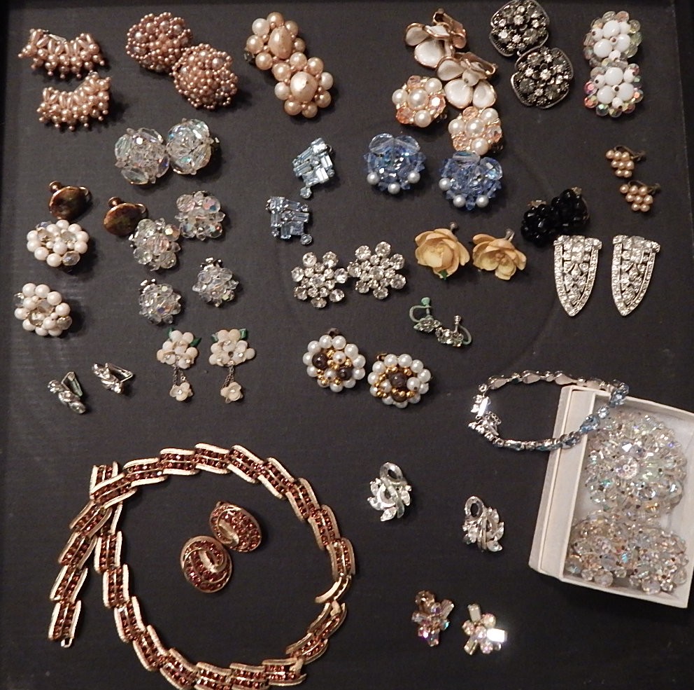 Collection of Vintage Earrings and Jewelry