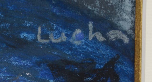 Lucha Signed Original Watercolor and Pastel Floral Still Life Drawing