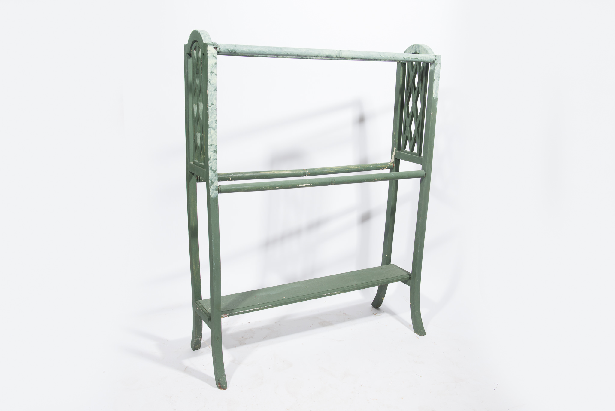 Green Painted Quilt Rack