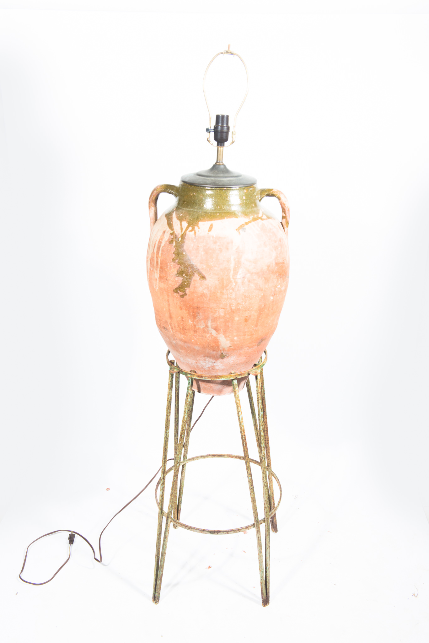 Converted Oil Jar Lamp