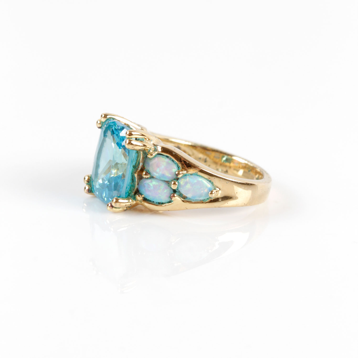 Gold Plated Sterling Silver Natural and Synthetic Stone Rings