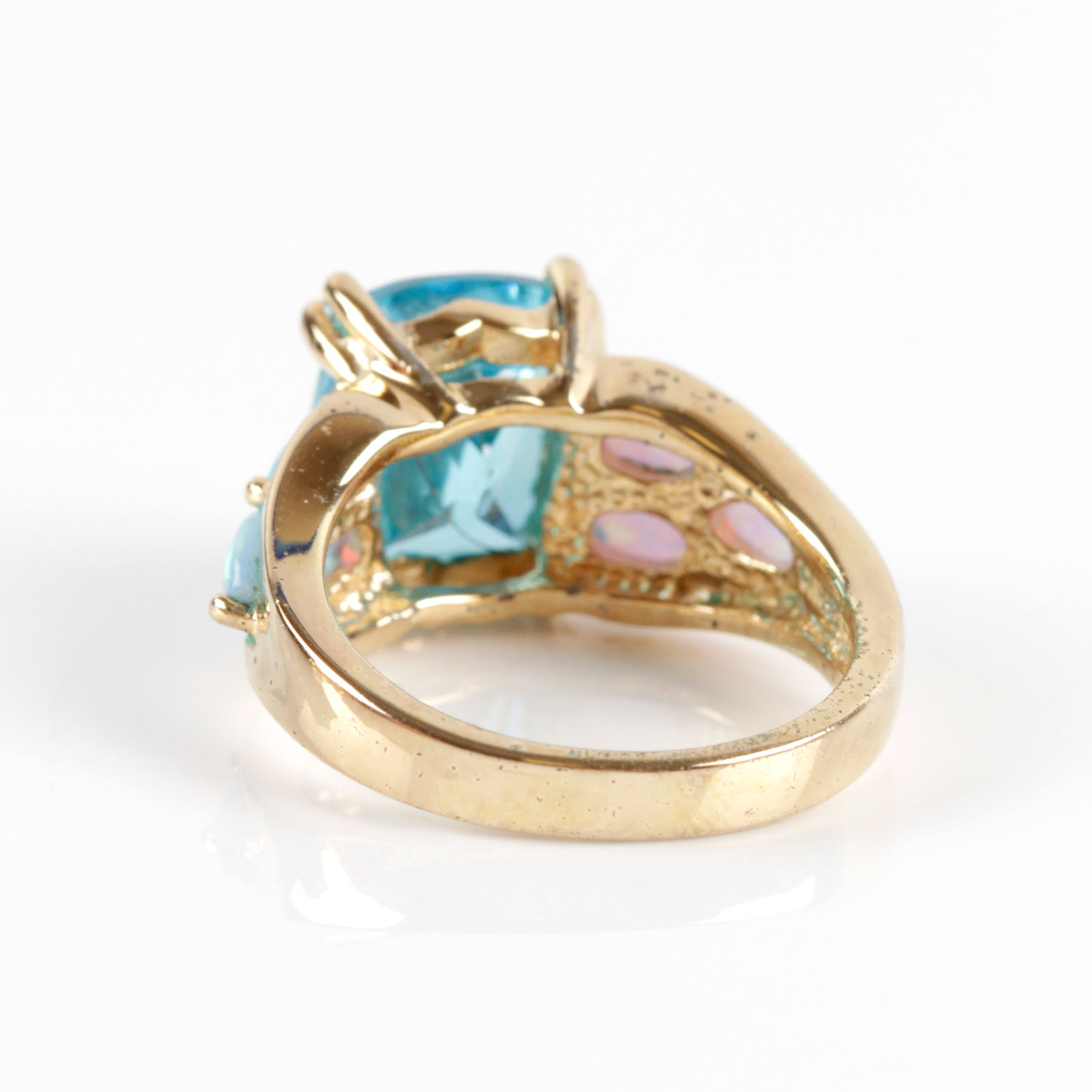 Gold Plated Sterling Silver Natural and Synthetic Stone Rings