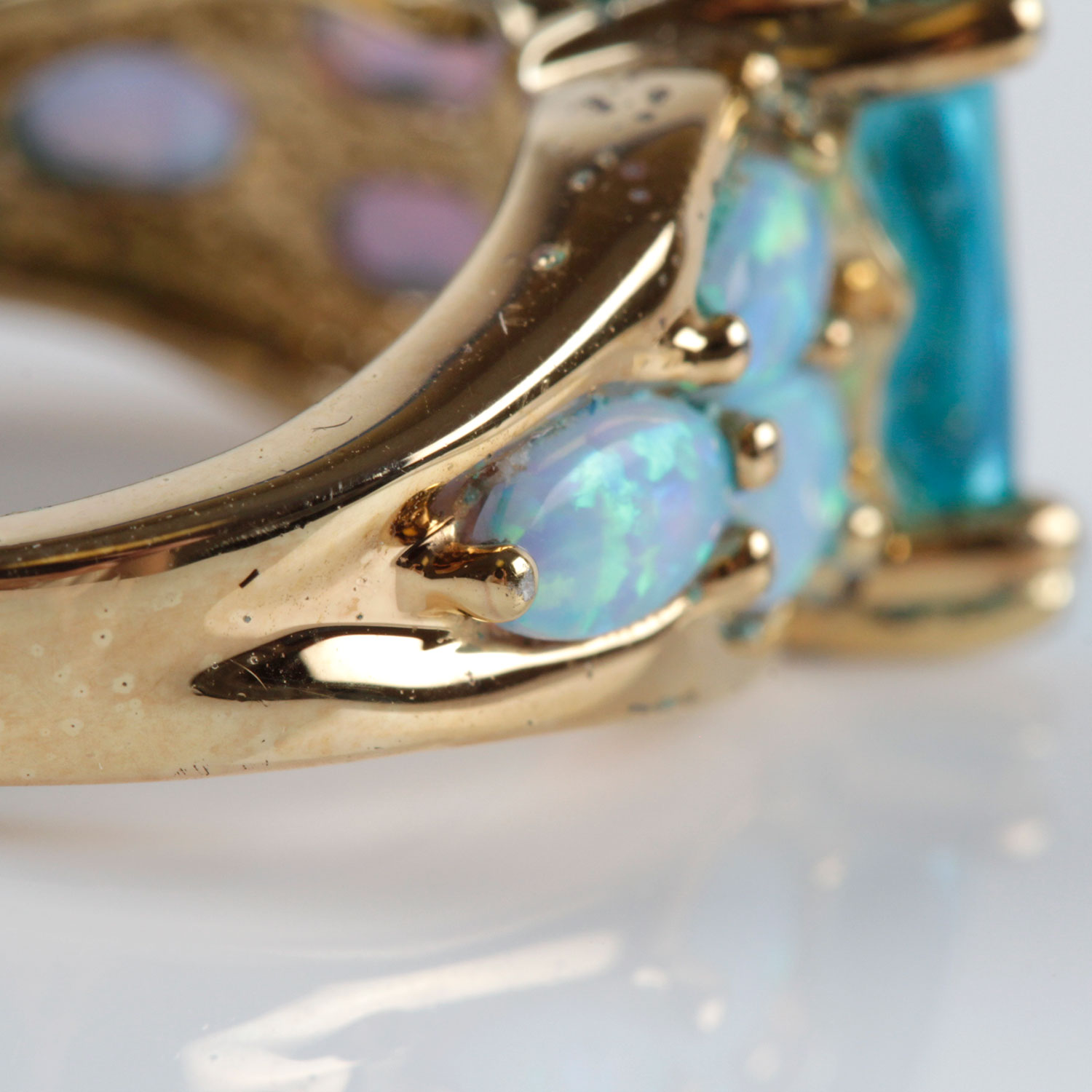 Gold Plated Sterling Silver Natural and Synthetic Stone Rings