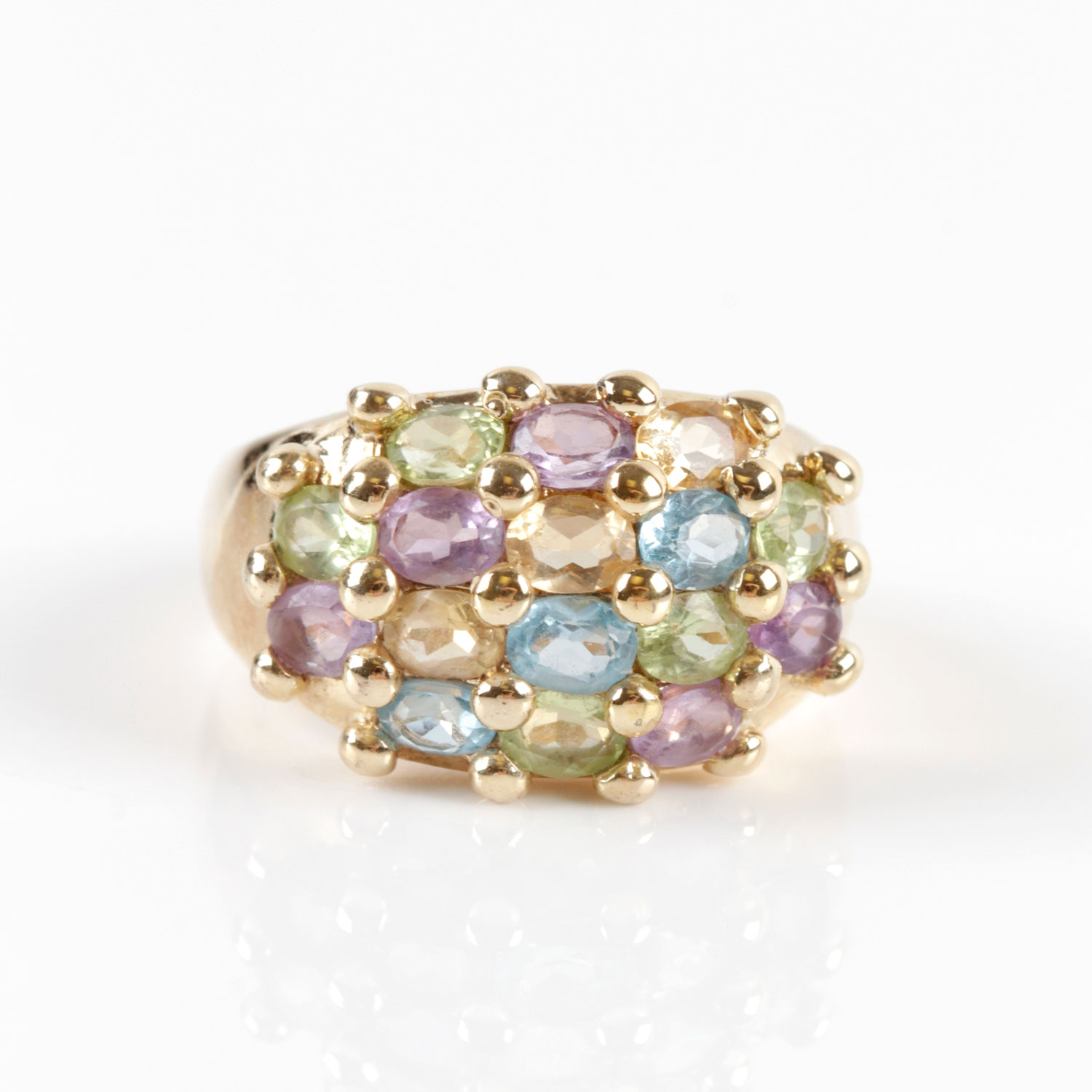 Gold Plated Sterling Silver Natural and Synthetic Stone Rings