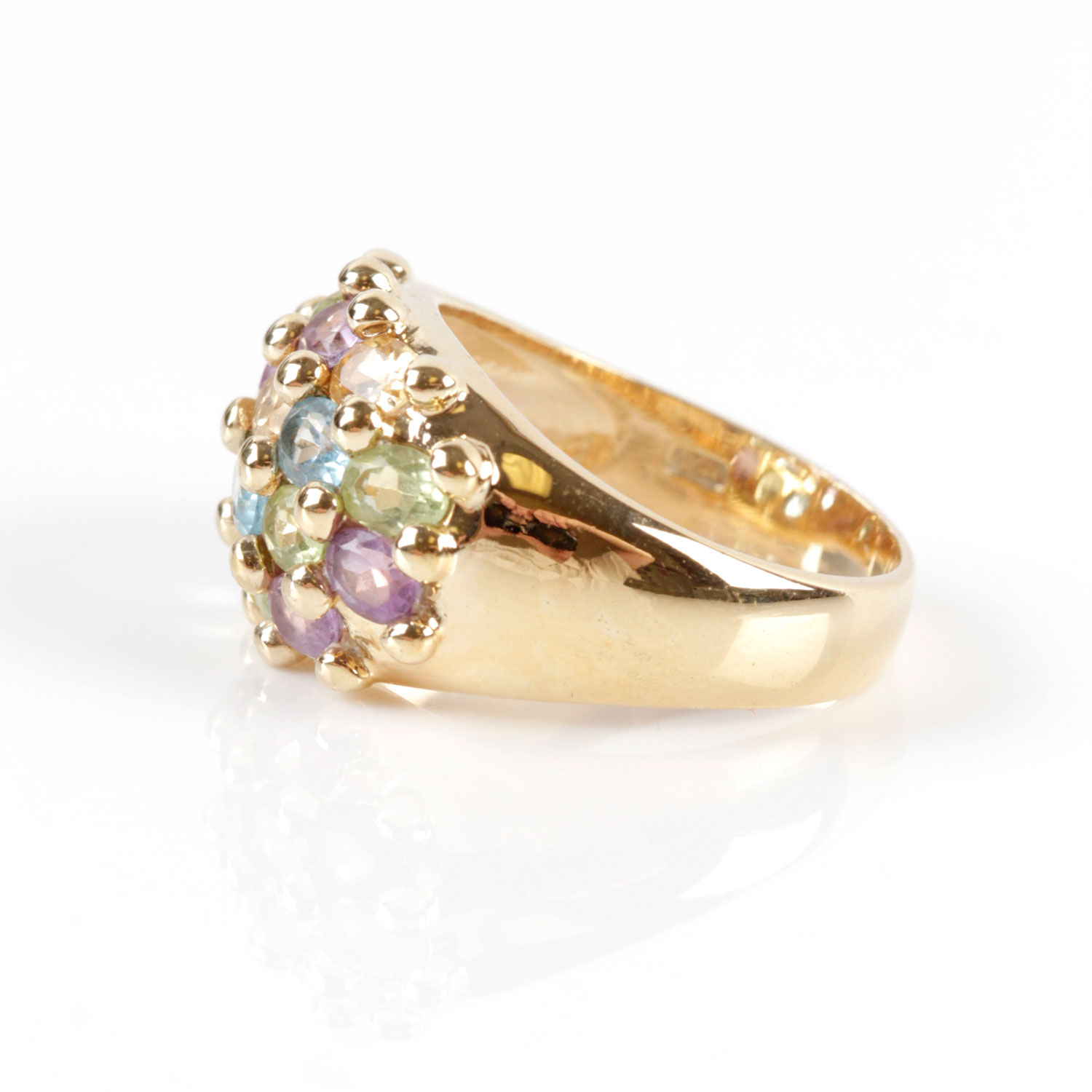 Gold Plated Sterling Silver Natural and Synthetic Stone Rings