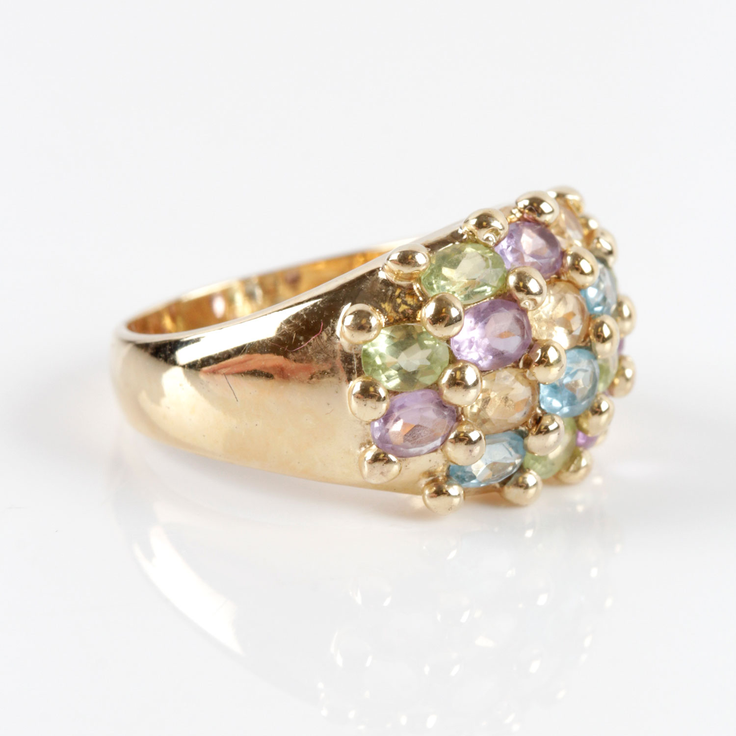 Gold Plated Sterling Silver Natural and Synthetic Stone Rings