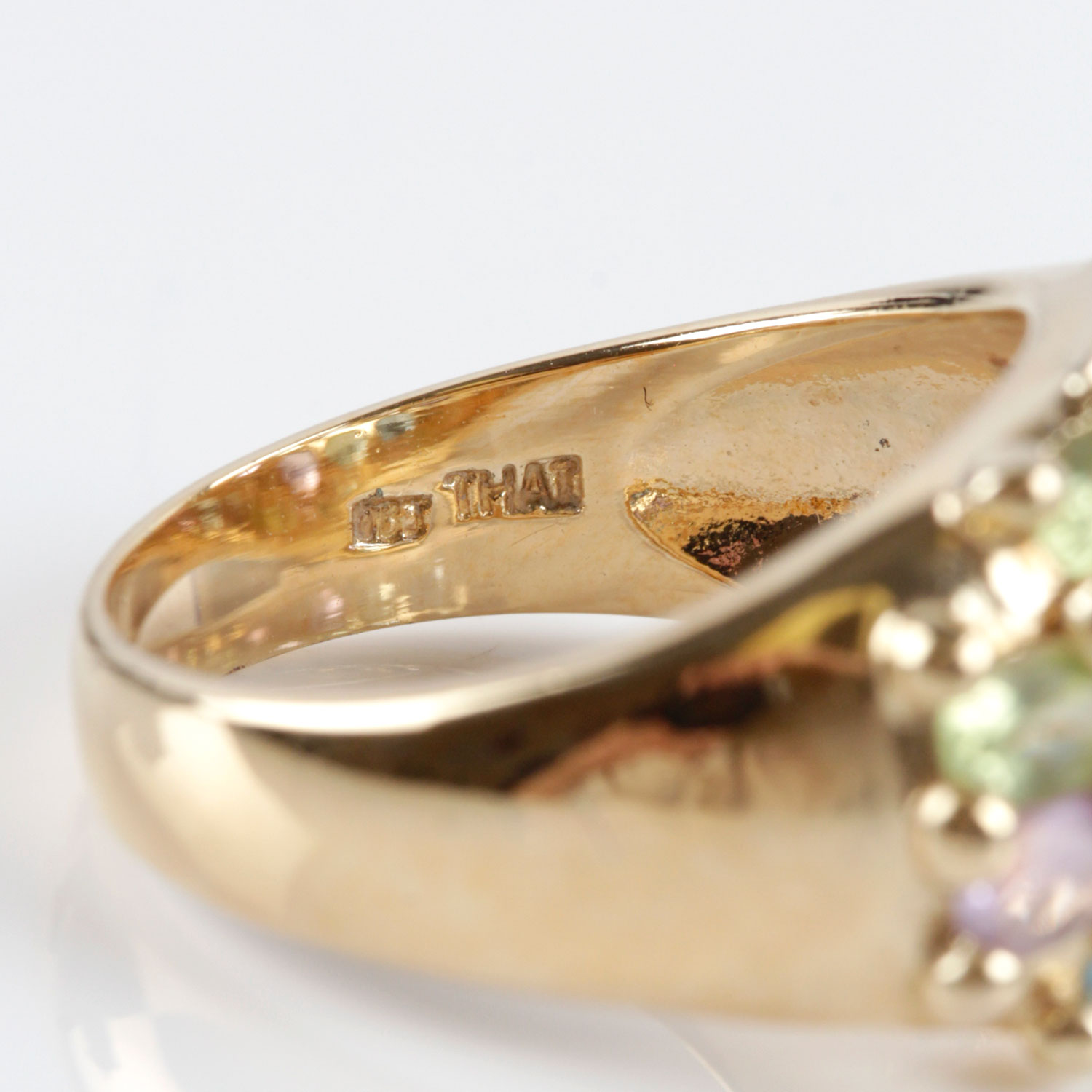 Gold Plated Sterling Silver Natural and Synthetic Stone Rings