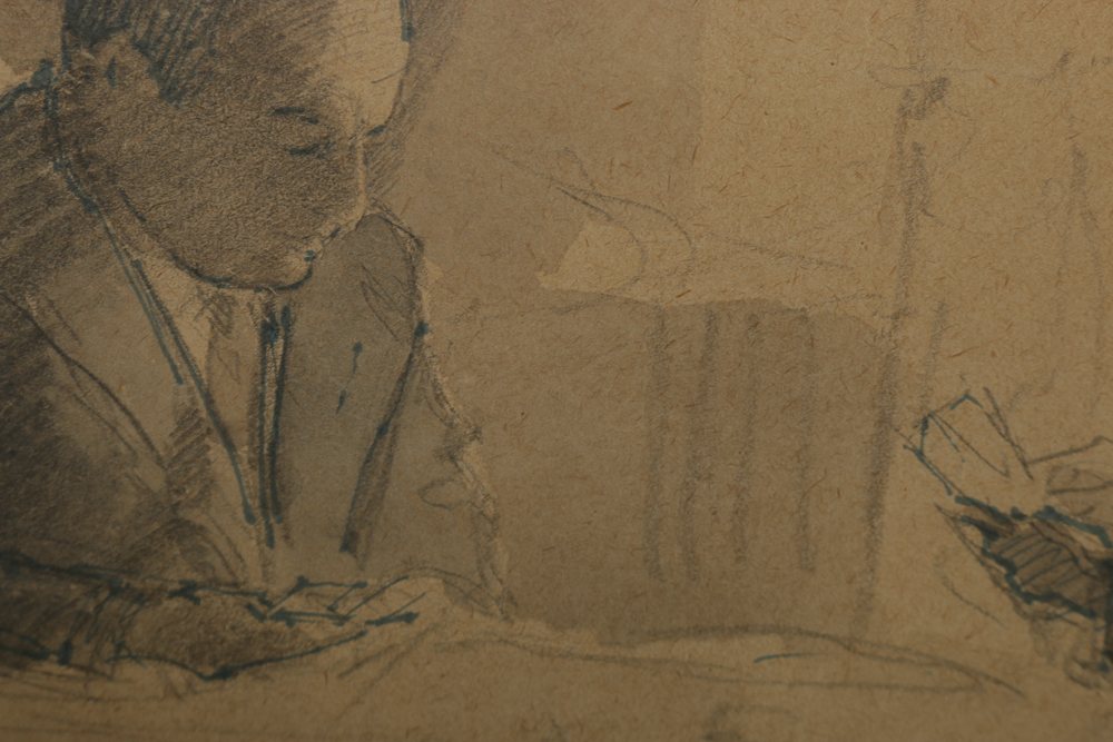 Boris Solotareff Mixed Media on Paper "Sunday Morning"