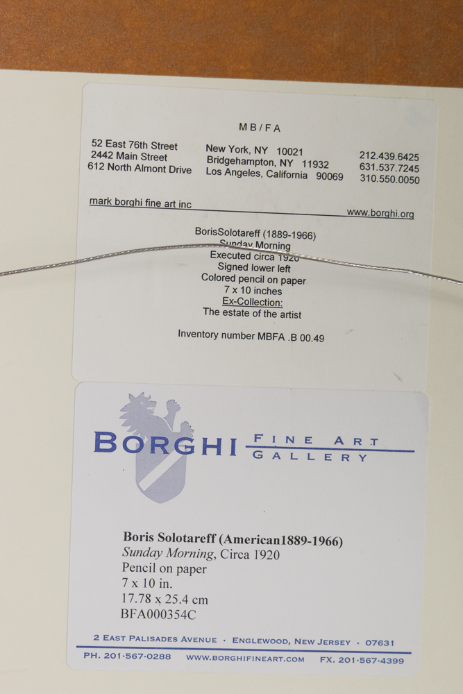 Boris Solotareff Mixed Media on Paper "Sunday Morning"