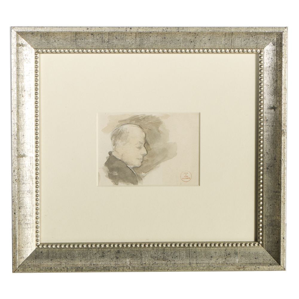 Boris Solotareff Watercolor Painting on Paper "Study of a Man's Head"