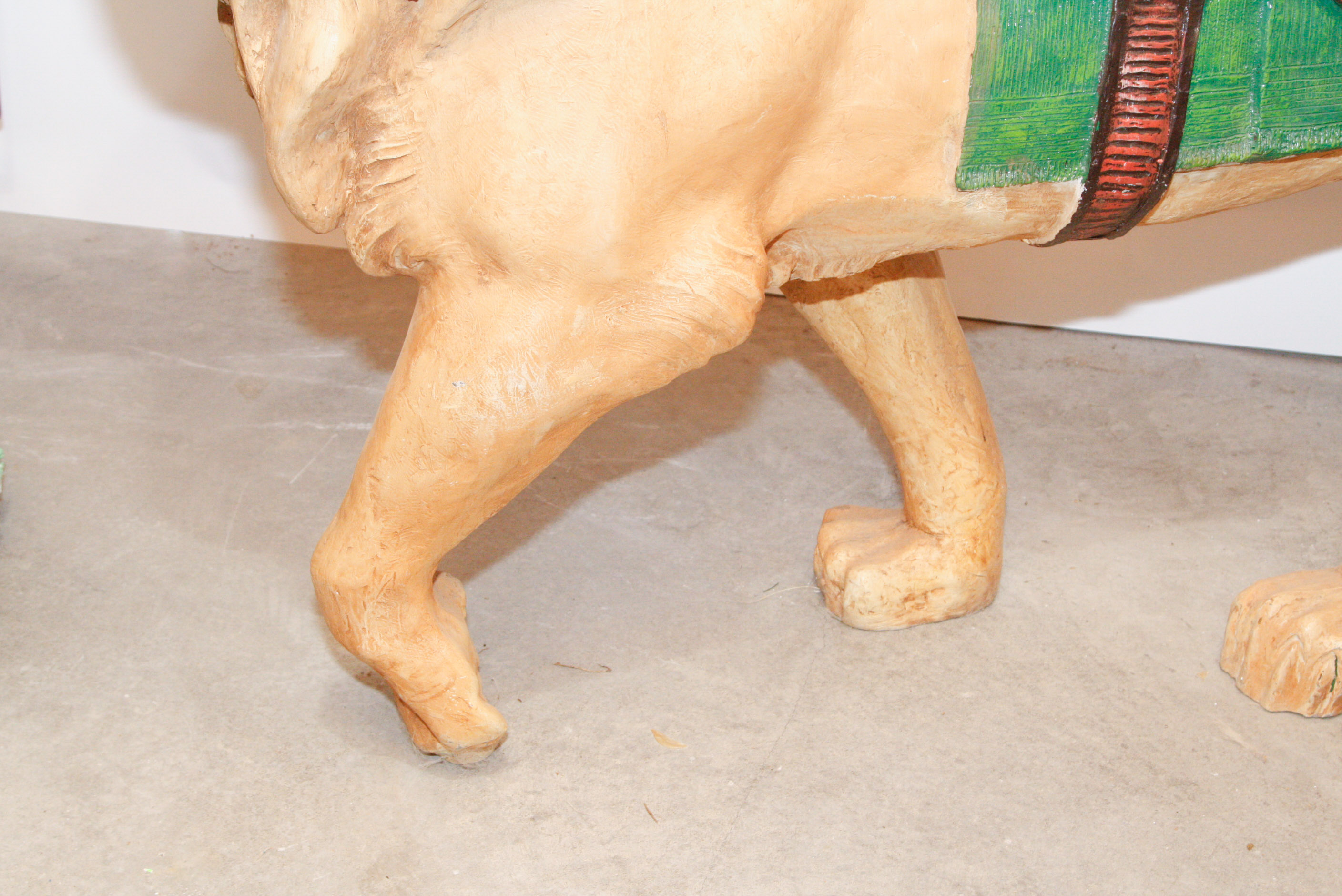 Life-Size Fiberglass Lion Statue with Saddle