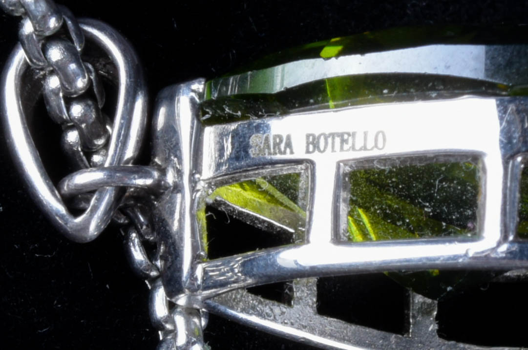 Sara Botello Sterling Necklace with Pendant and Earrings