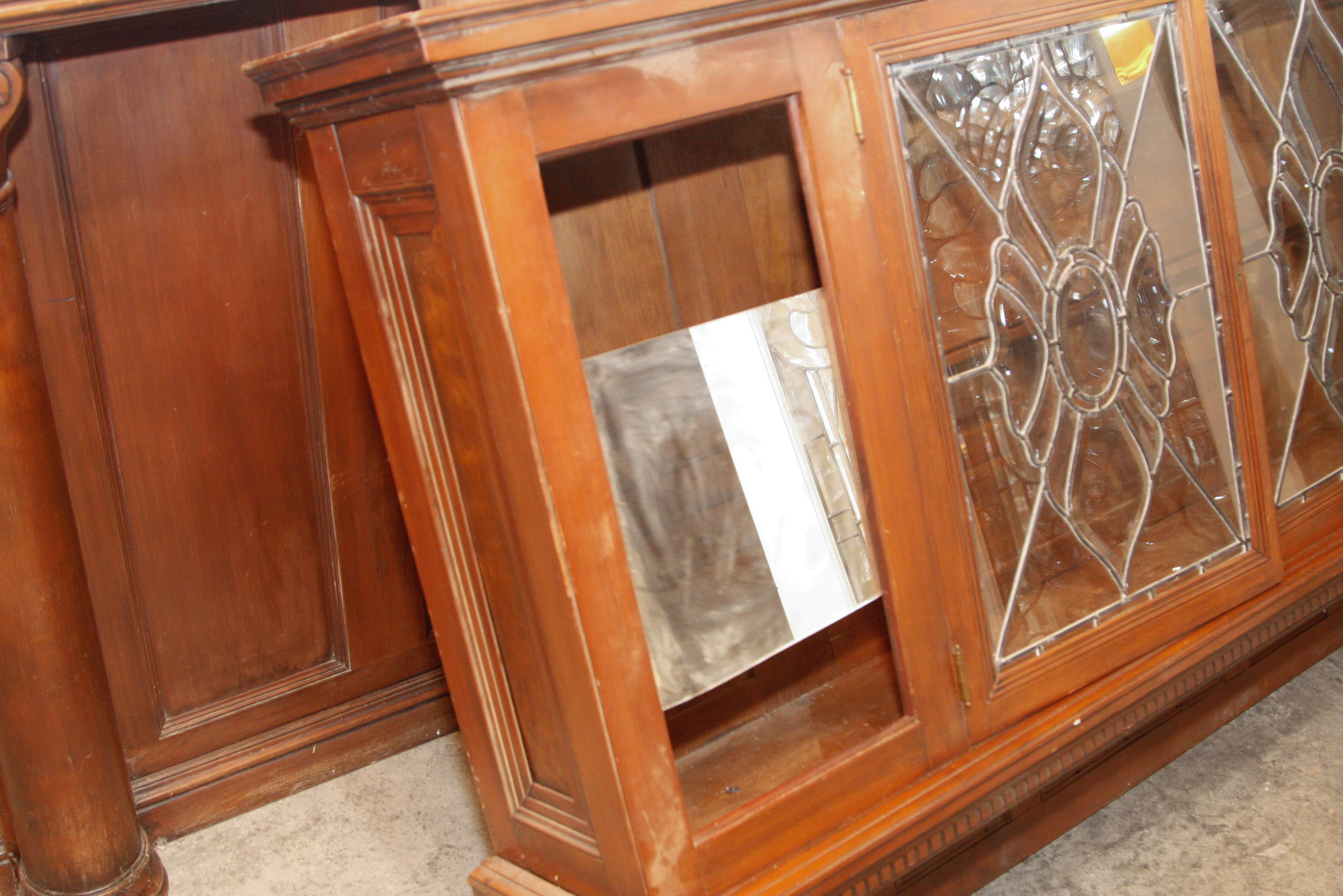 Vintage Empire Style Bar with Hanging Liquor Cabinet