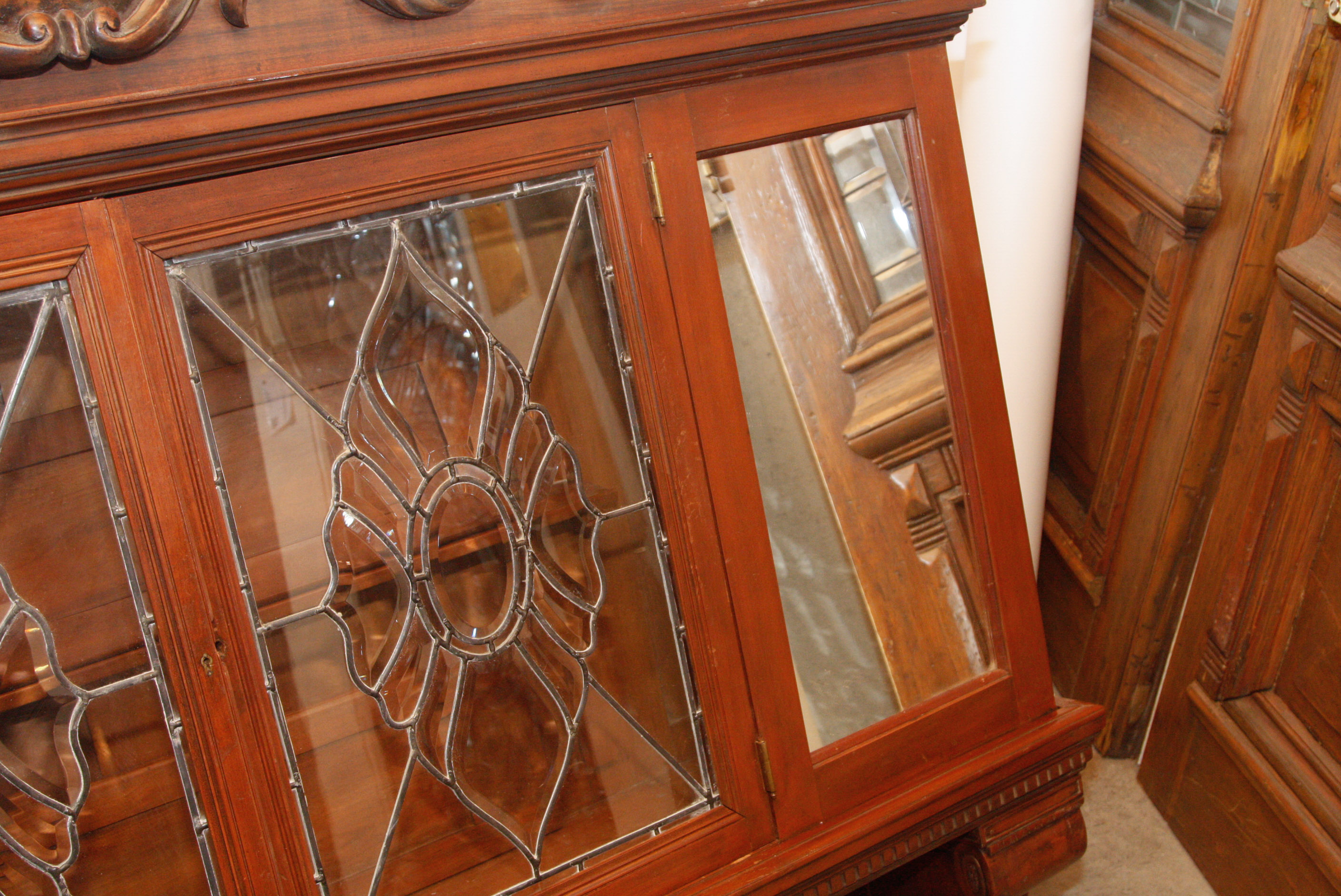 Vintage Empire Style Bar with Hanging Liquor Cabinet