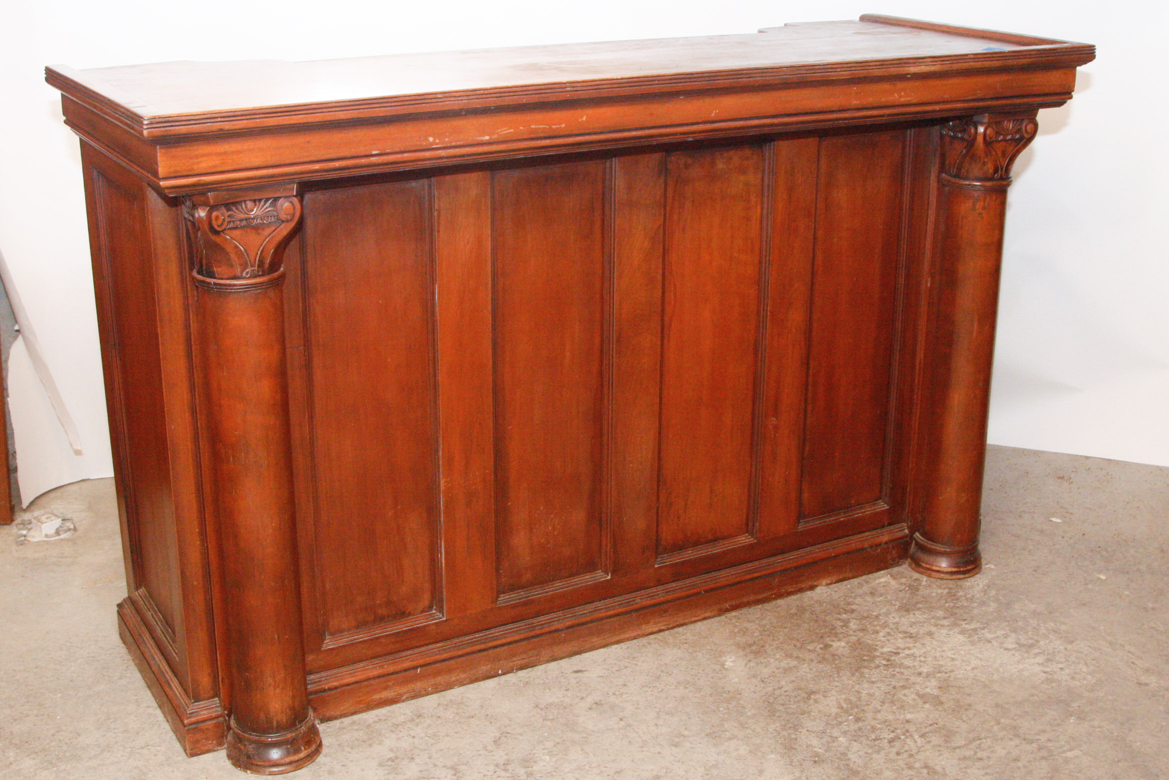 Vintage Empire Style Bar with Hanging Liquor Cabinet