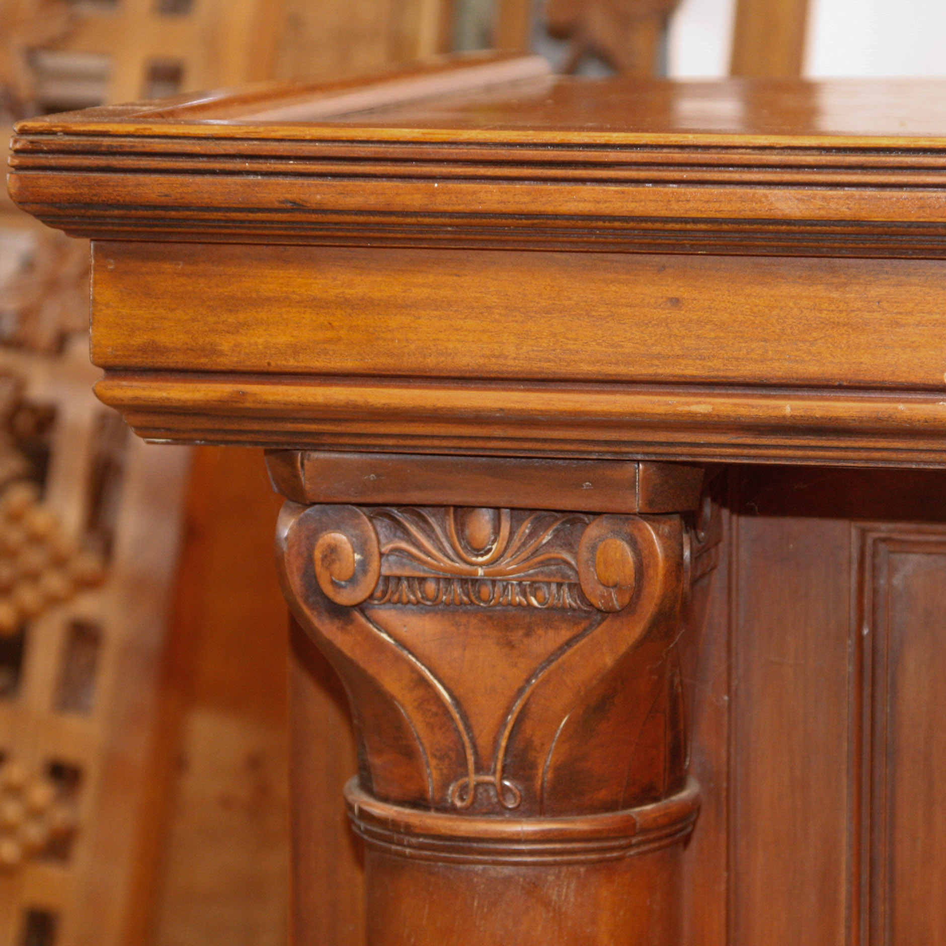 Vintage Empire Style Bar with Hanging Liquor Cabinet