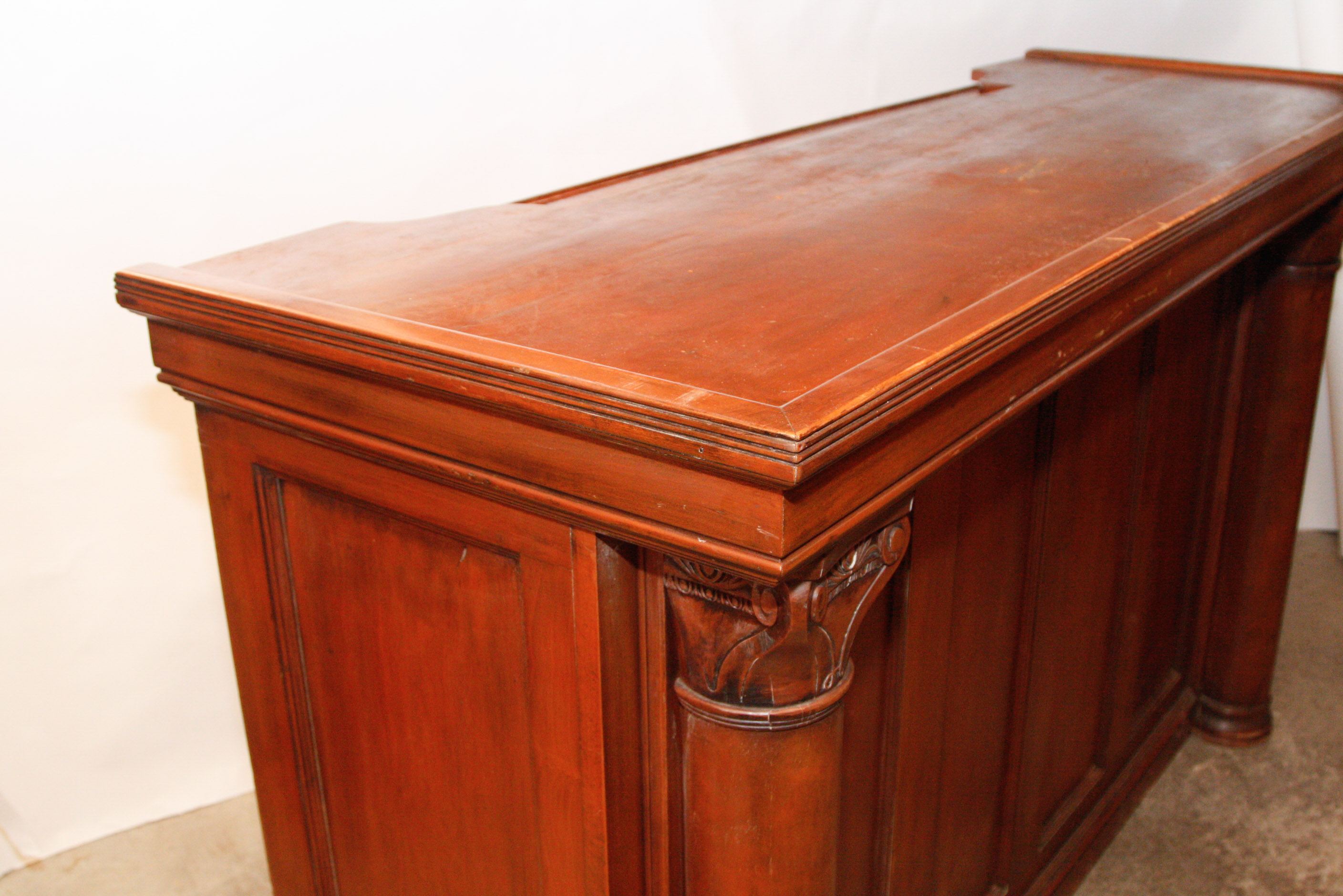 Vintage Empire Style Bar with Hanging Liquor Cabinet