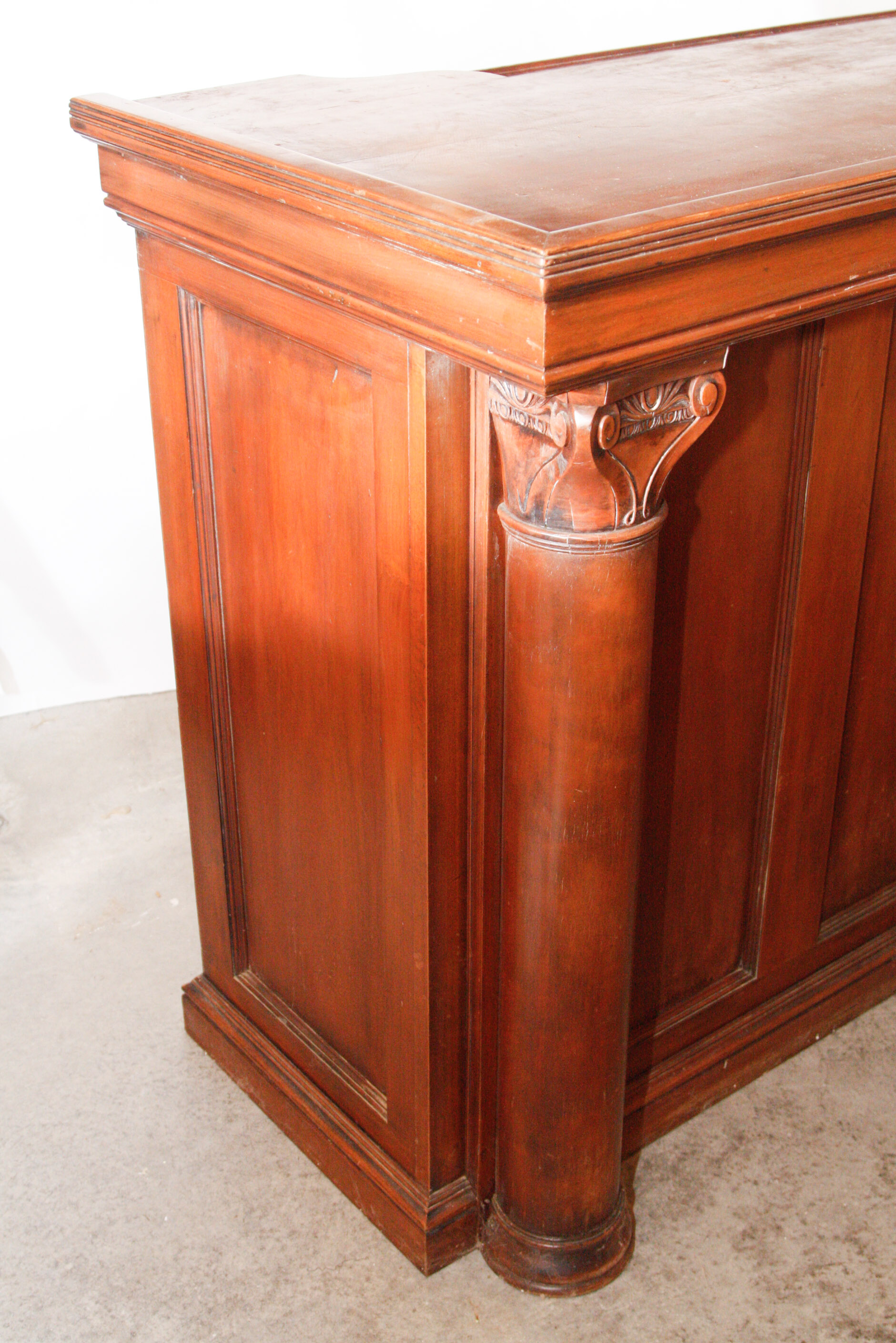 Vintage Empire Style Bar with Hanging Liquor Cabinet