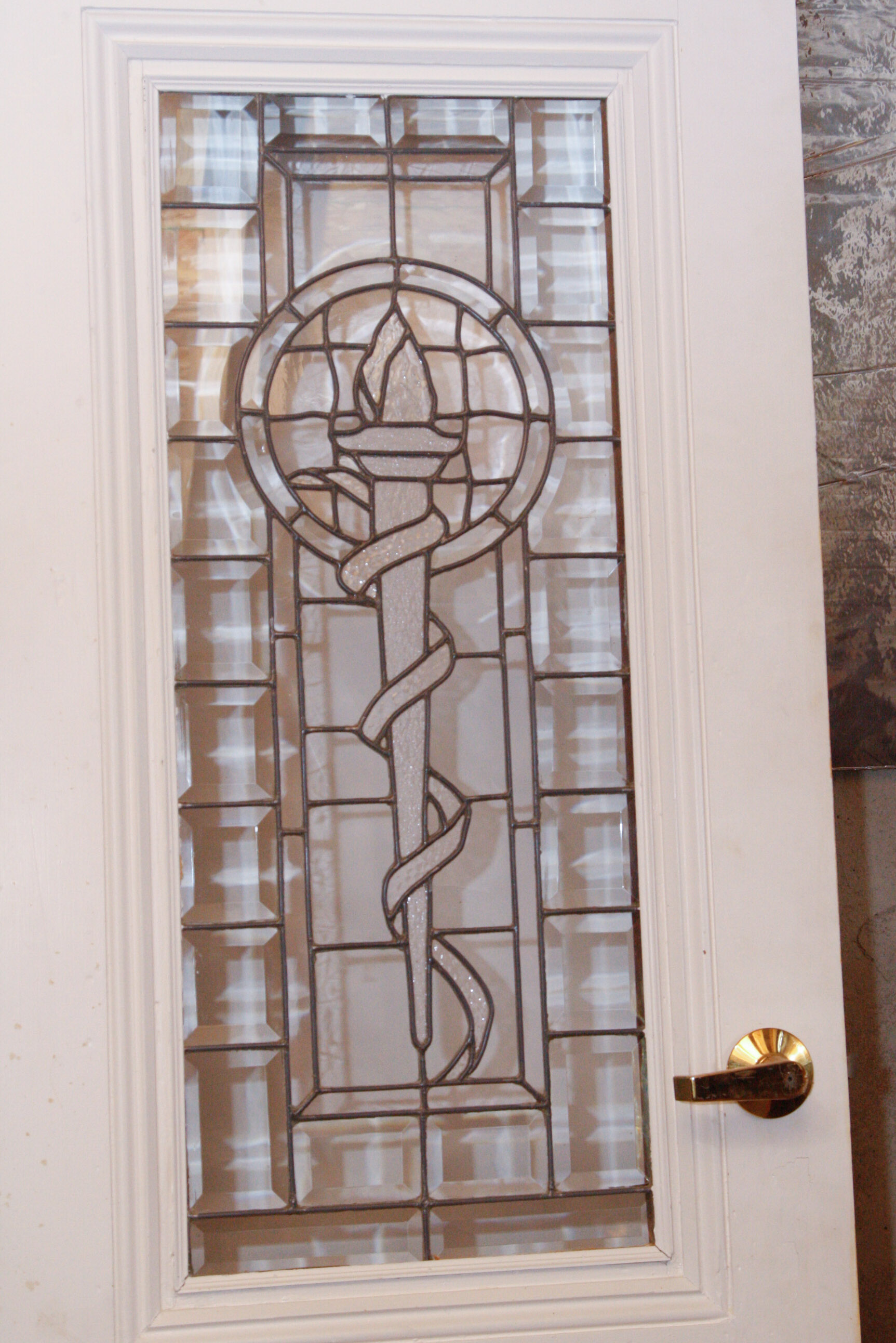 Pair of Architectural Beveled Glass Front Doors