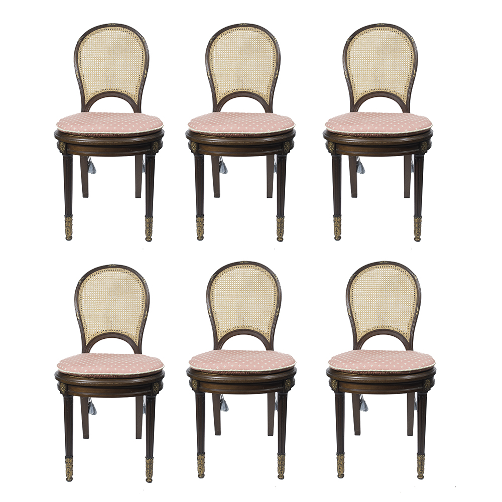 Set of Italian Neoclassical Style Caned Chairs